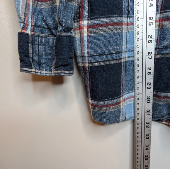 Vintage RedHead Shirt Men's XLT Long Sleeve Button Up Navy Blue Plaid Flannel - Picture 5 of 8
